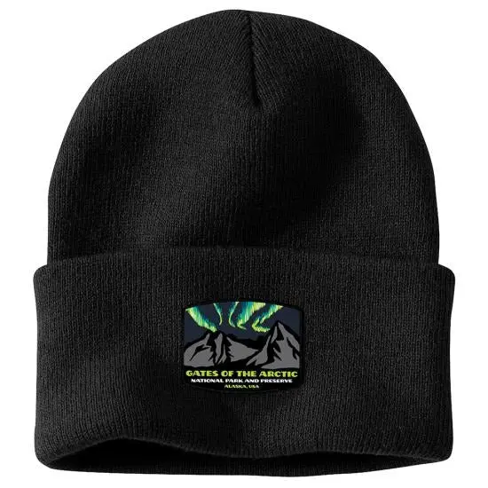 Knit Cuffed Gates Of The Arctic National Park Patch Beanie 1