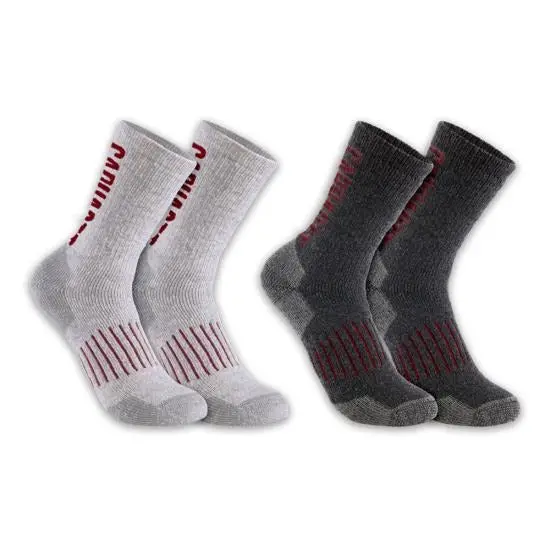 Midweight Synthetic-Wool Blend Logo Crew Sock 2 Pack 1
