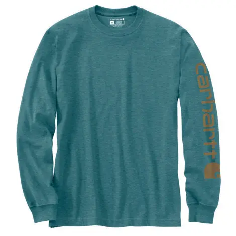 Men's Loose Fit Heavyweight Long-Sleeve Logo Sleeve Graphic T-Shirt 1