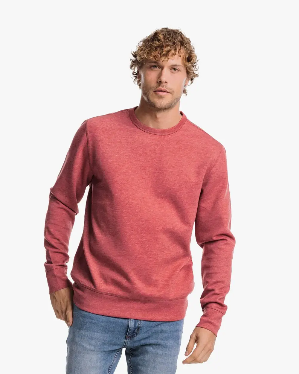Men's Long Sleeve Lockley Interlock Heather Crew Shirt 1