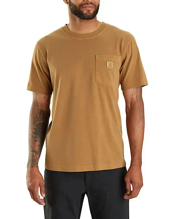 Relaxed Fit Lightweight Short-Sleeve Garment Dyed Pocket T-Shirt 1