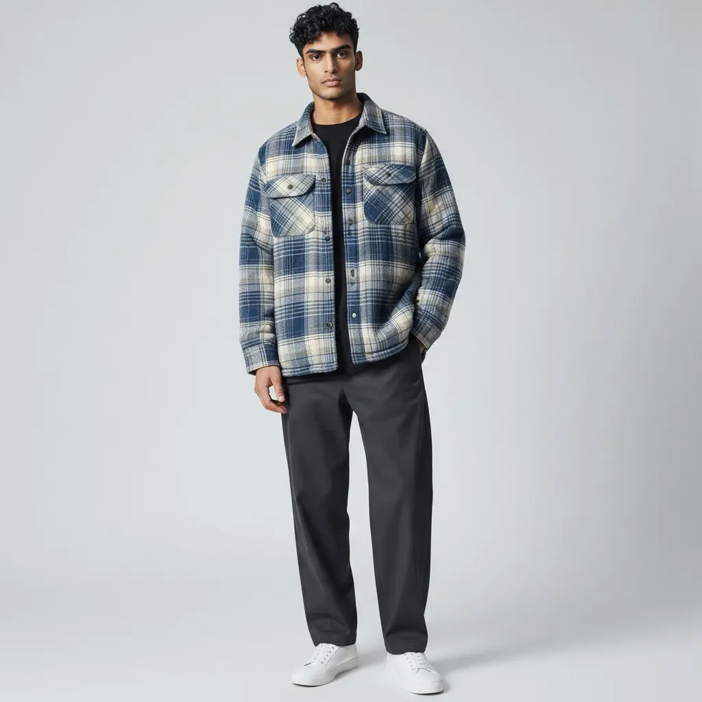 Men's Norman Snap Front Sherpa Lined Flannel 1