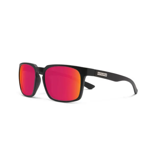 Hundo Matte Black Frame With Polarized Red Mirror Lens Sunglasses 1