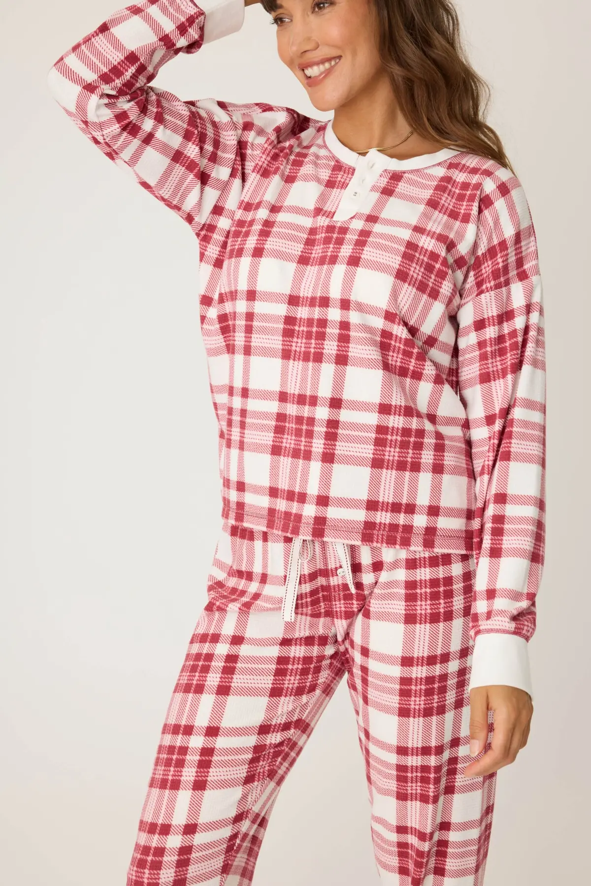 Women's Long Sleeve Plaid Top 1