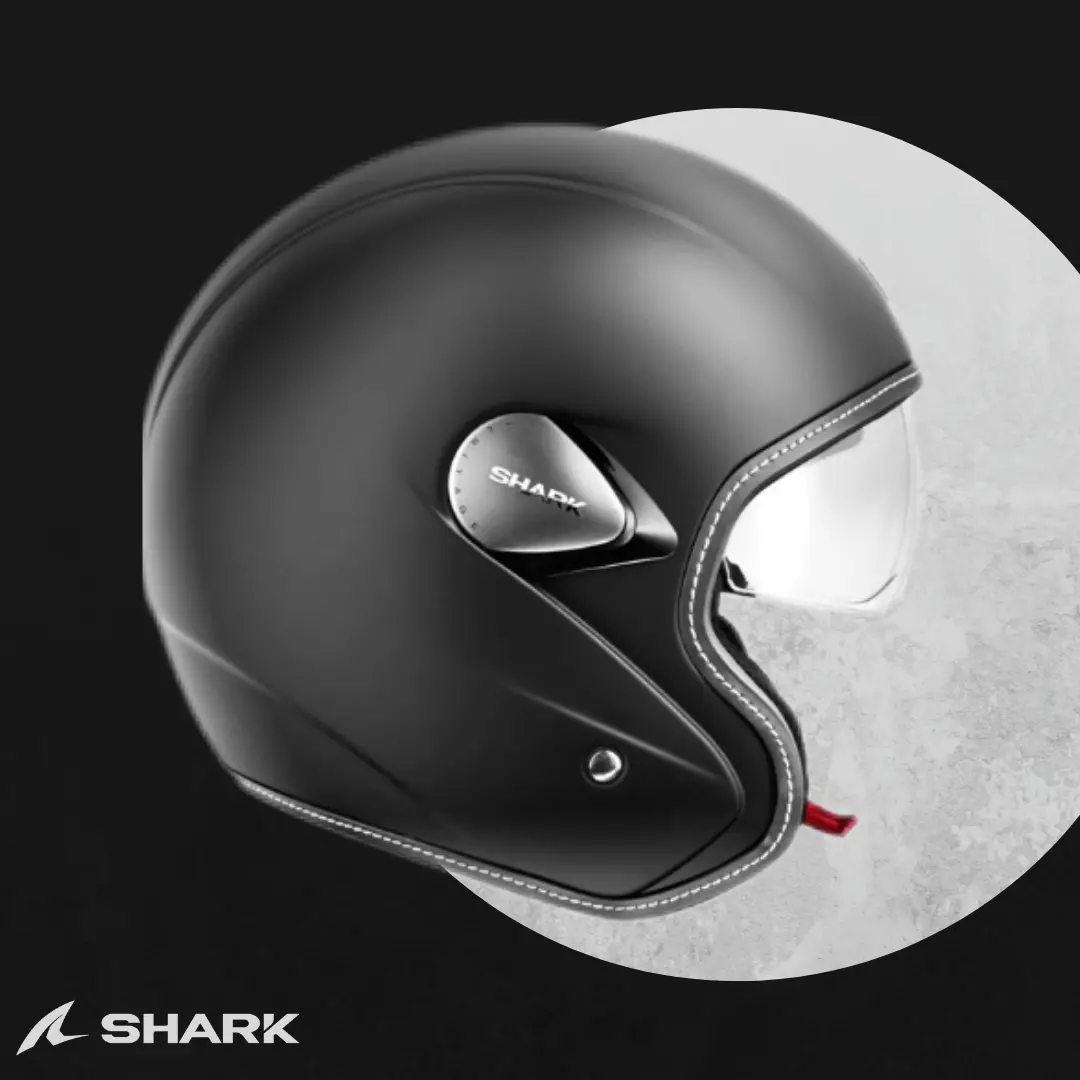 Casco Shark Heritage Blank Matte Black 2
