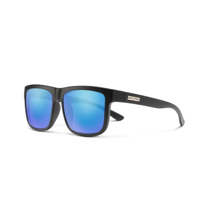 Quiver Matte Black Frame With Polarized Blue Mirror Lens Sunglasses 1