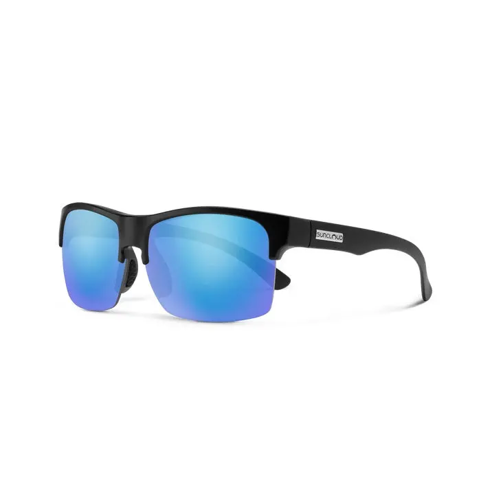 Rambler Lite Matte Black With Polarized Blue Mirror Lens Sunglasses 1