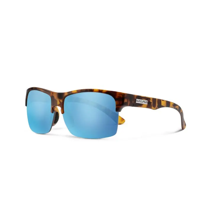 Rambler Lite Matte Tortoise Frame With Polarized Aqua Mirror Lens Sunglasses 1