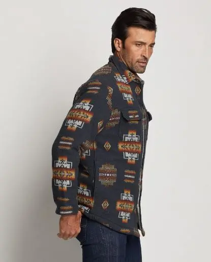 Men's Jacquard Sherpa Lined Shirt Jacket 2