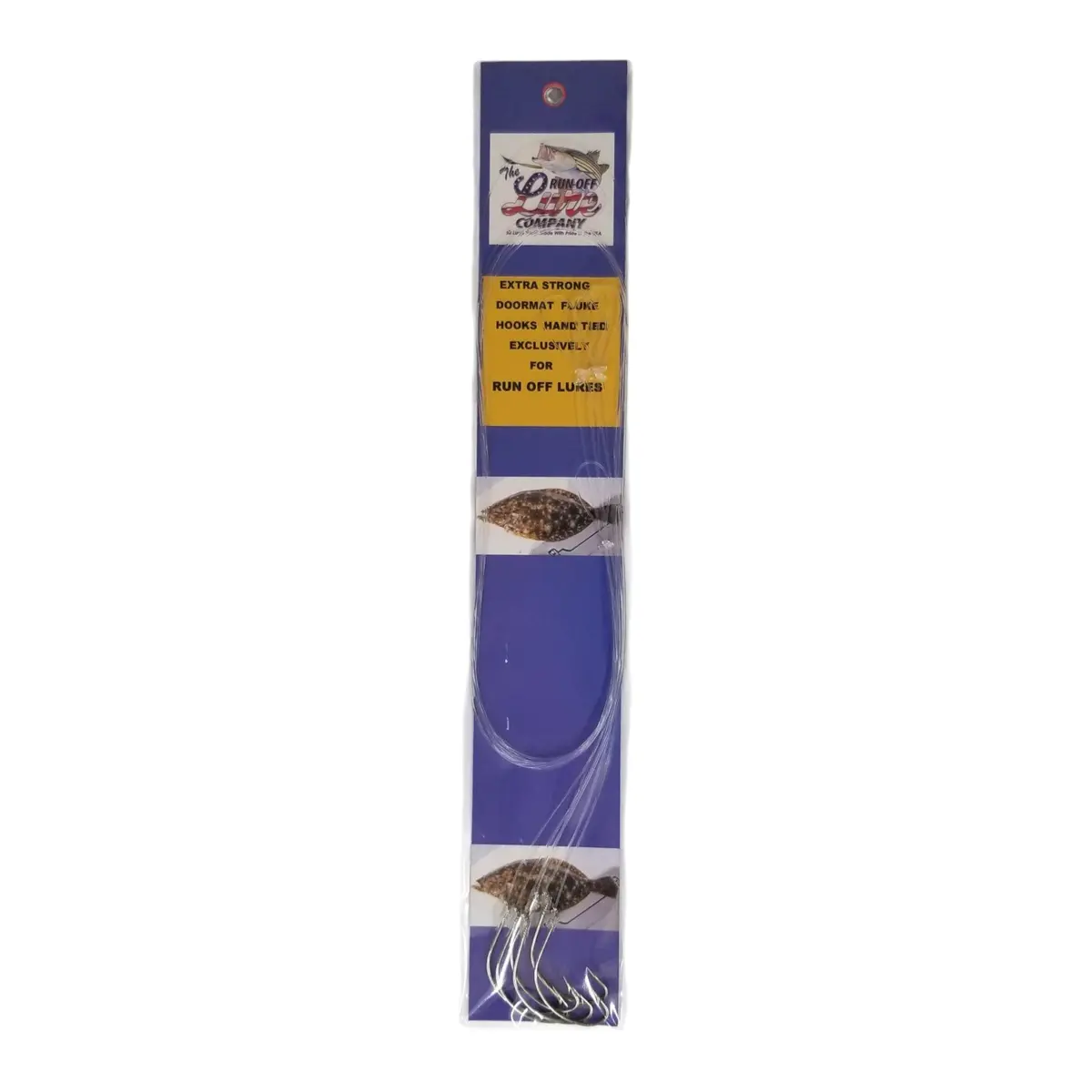 Extra Strong Doormat Fluke Snelled Hook - #2 (6 Pack) 1
