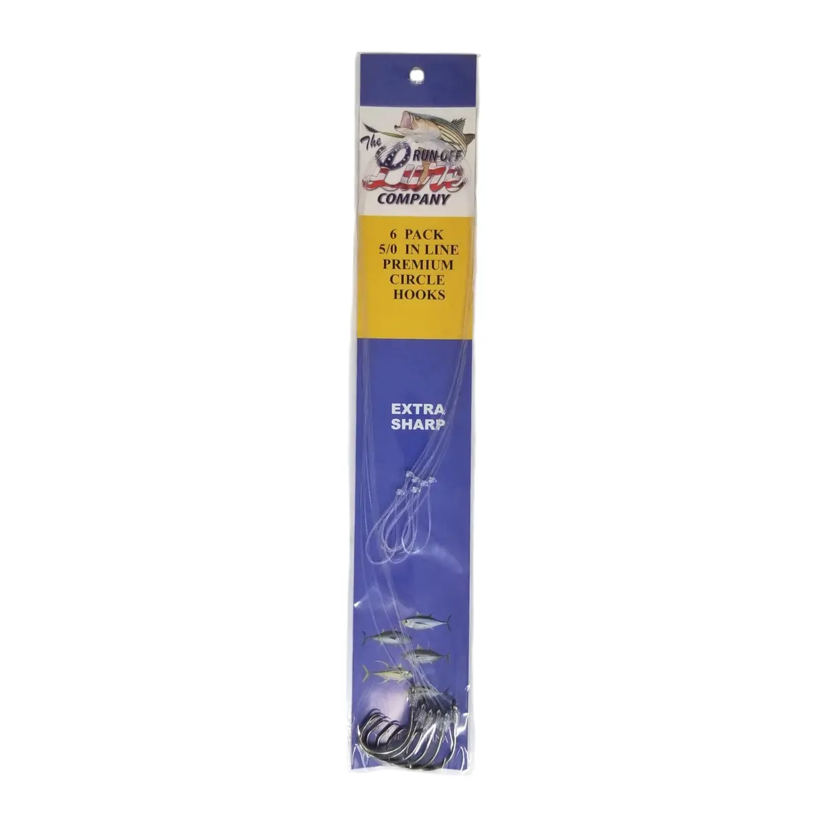 Inline Premium Snelled Circle Hook - Size 5/0 (6 Pack) 1