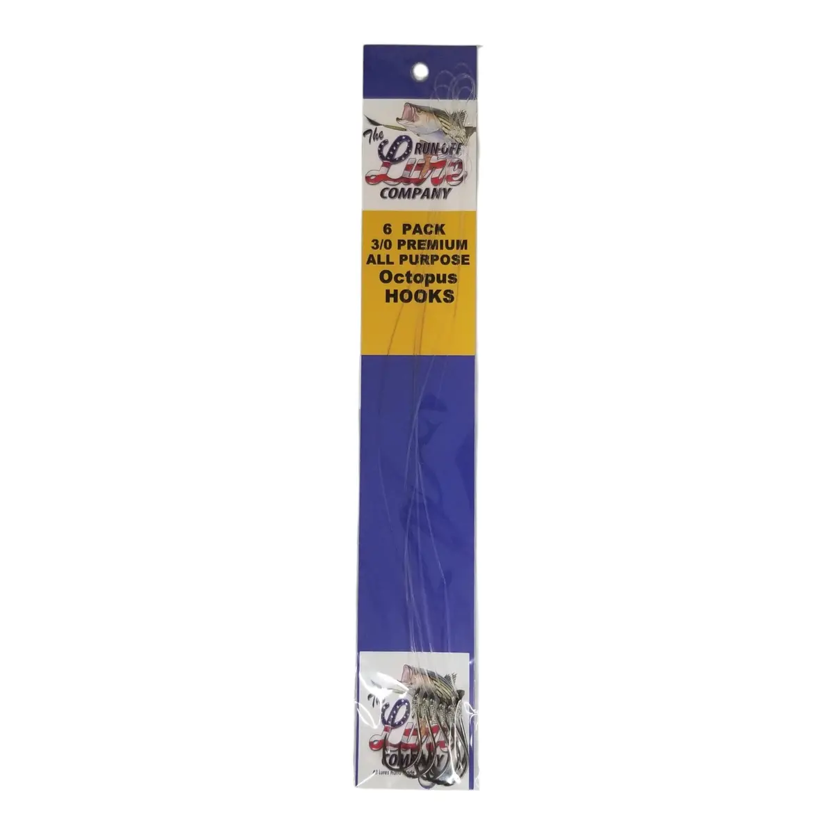 Premium All Purpose Octopus Snelled Hook - Size 3/0 (6 Pack) 1