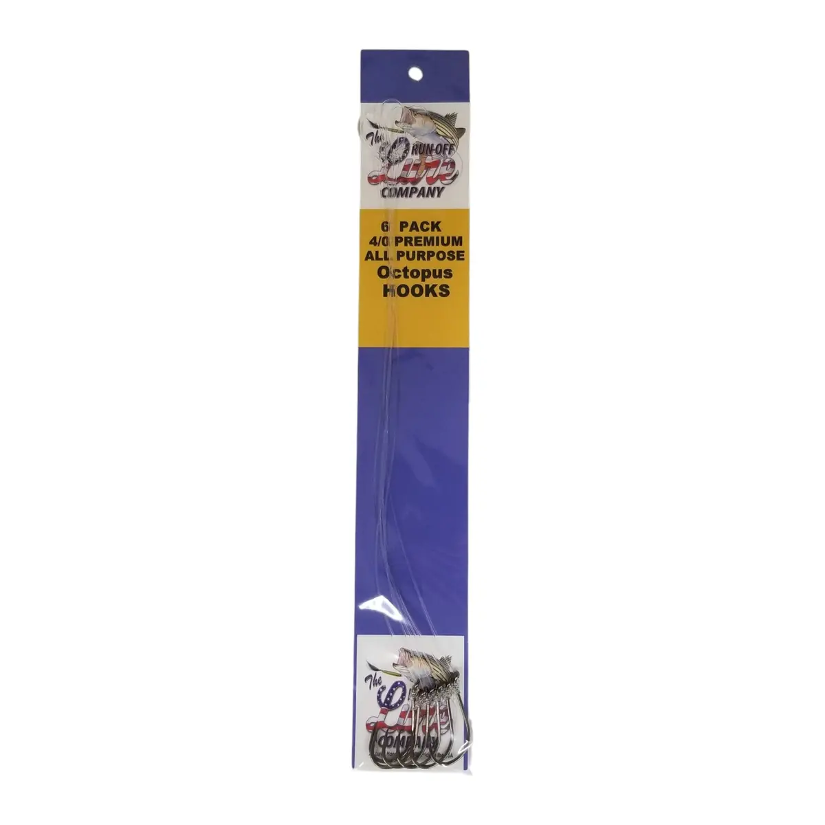 Premium All Purpose Octopus Snelled Hook - Size 4/0 (6 Pack) 1