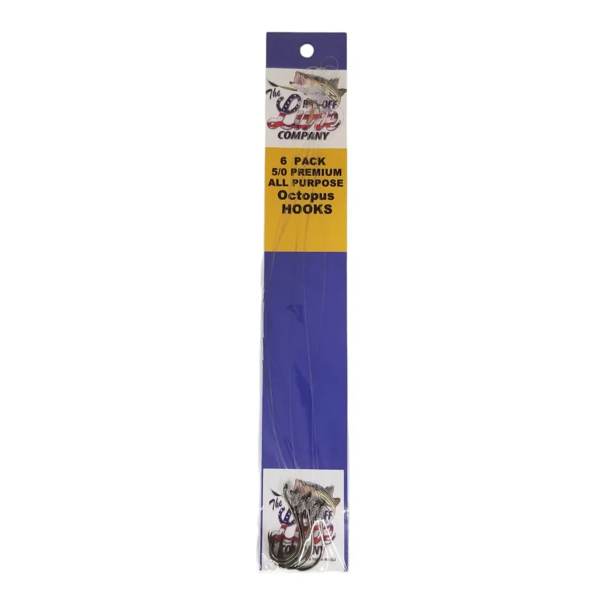 Premium All Purpose Octopus Snelled Hook - Size 5/0 (6 Pack) 1