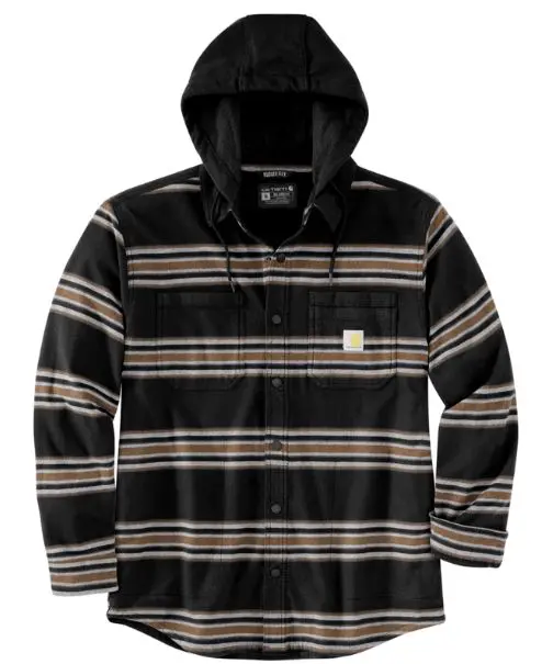 Rugged Flex Relaxed Fit Flannel Fleece-Lined Hooded Shirt Jac 1