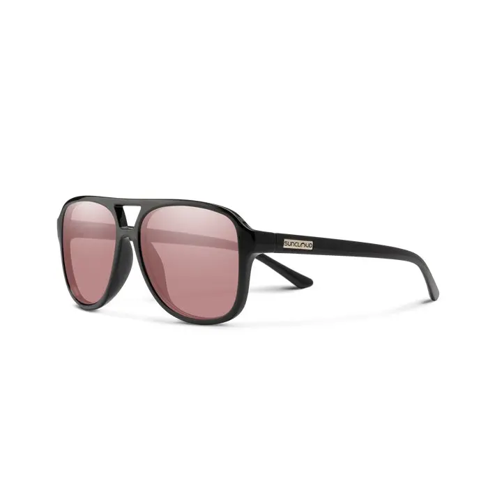 Sandy Black Frame With Polarized Low Light Rose Lens Sunglasses 1