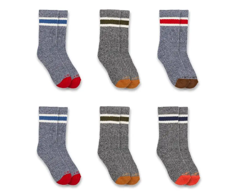 Kids' Midweight Camp Crew Sock - (6-Pack) 1