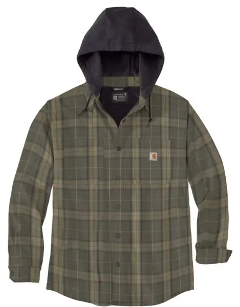 Rugged Flex Relaxed Fit Flannel Fleece-Lined Hooded Shirt Jac 1
