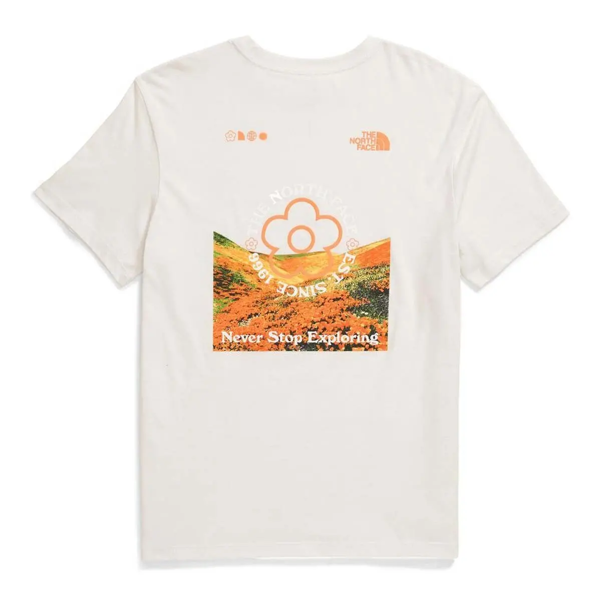 Women's Short-Sleeve Strange Colorful World Flower Field Graphic Tee 3