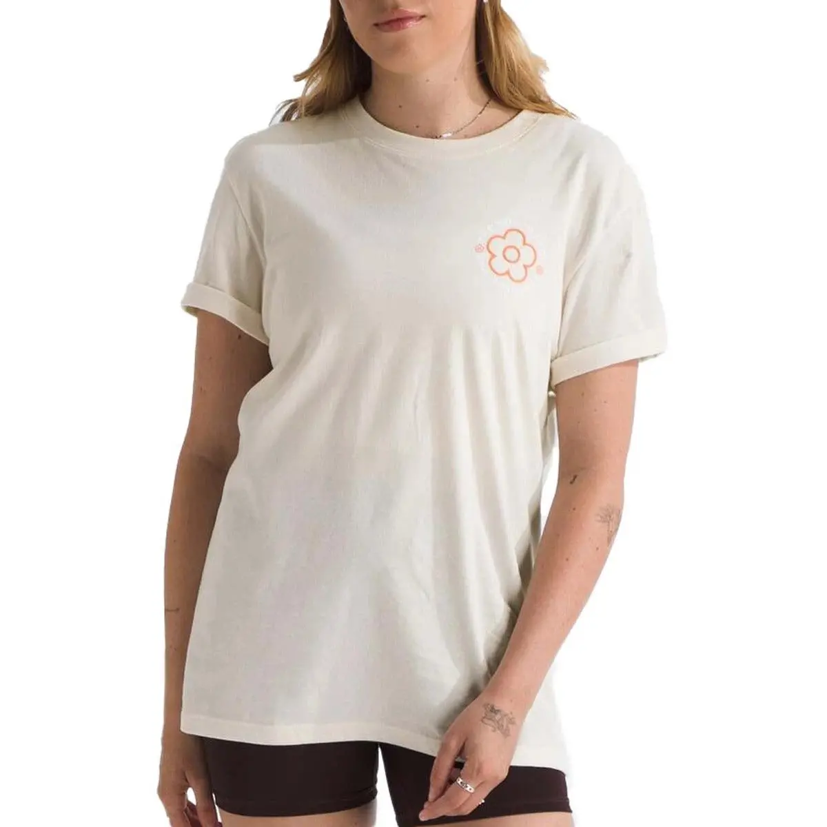 Women's Short-Sleeve Strange Colorful World Flower Field Graphic Tee 2
