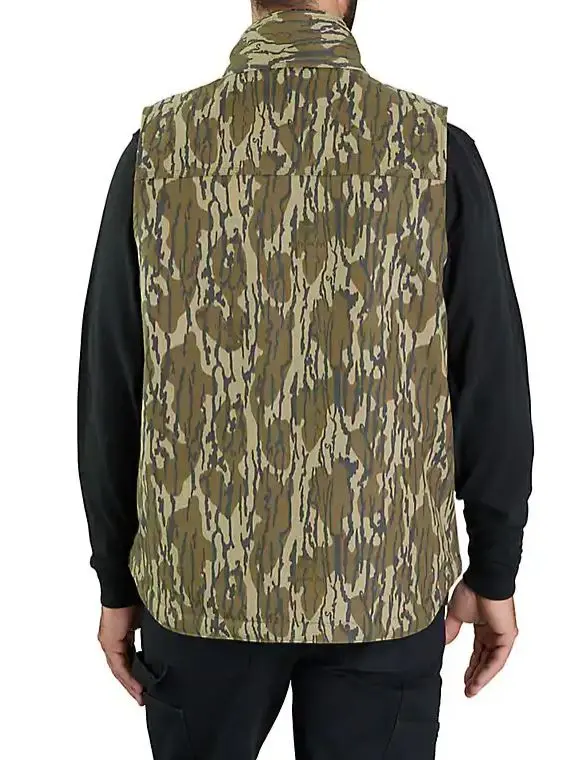 Rugged Flex Duck Loose Fit Sherpa-Lined Camo Mock-Neck Vest 2