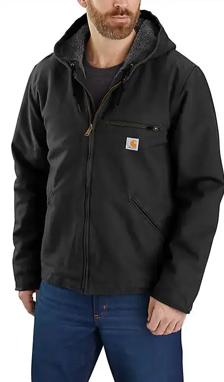 Men's Tall Relaxed Fit Washed Duck Sherpa Lined Jacket 1