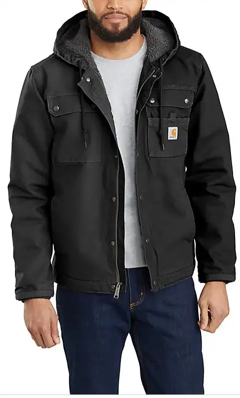 Relaxed Fit Washed Duck Sherpa-Lined Utility Jacket Tall 1