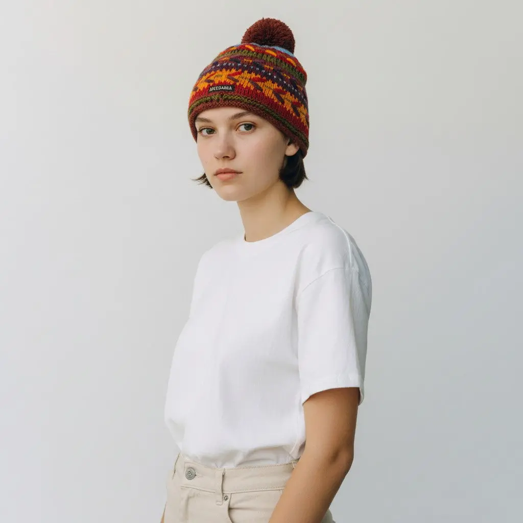 Women's Chullo Stitch Pom Hat 2