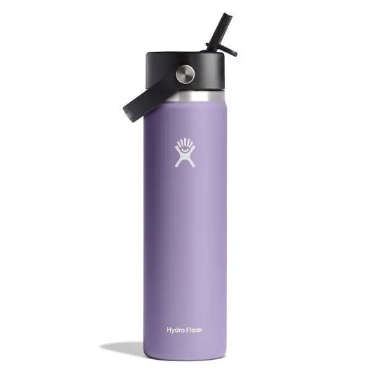 24 Oz Wide Mouth Bottle With Flex Straw Cap 1