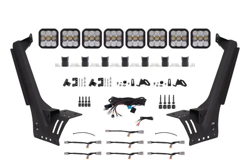 Diode Dynamics Ss5 Pro Crosslink Windshield Light Bar Kit For Jeep Jl – White Combo 1