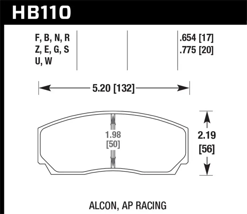 Hawk Ap Racing Dtc-70 Track Brake Pads For Cp3307 / Cp5040 / Cp5200 Calipers 1