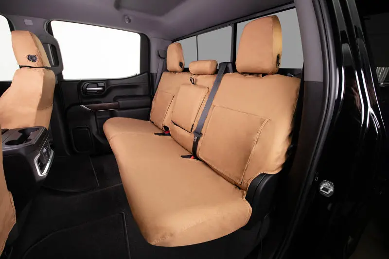 Covercraft Seatsaver Custom Front Seat Covers For 2008–2010 Ford F-250/F-350 – Tan Polycotton Blend 1