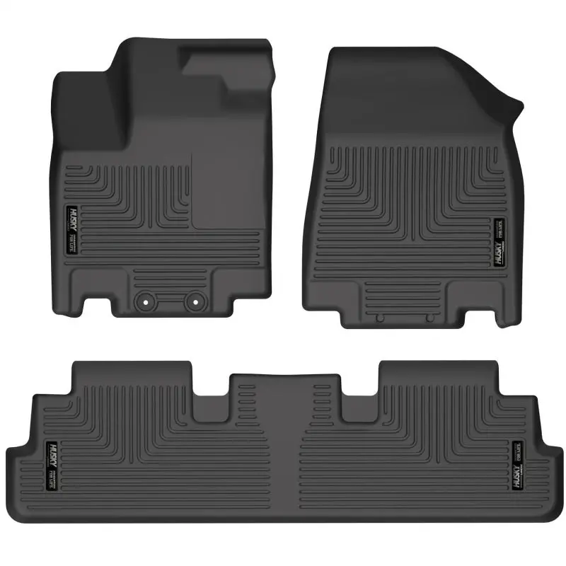 Husky Liners 2022 Nissan Pathfinder/Infiniti Qx60 Weatherbeater Black Front & 2Nd Seat Floor Liners 1