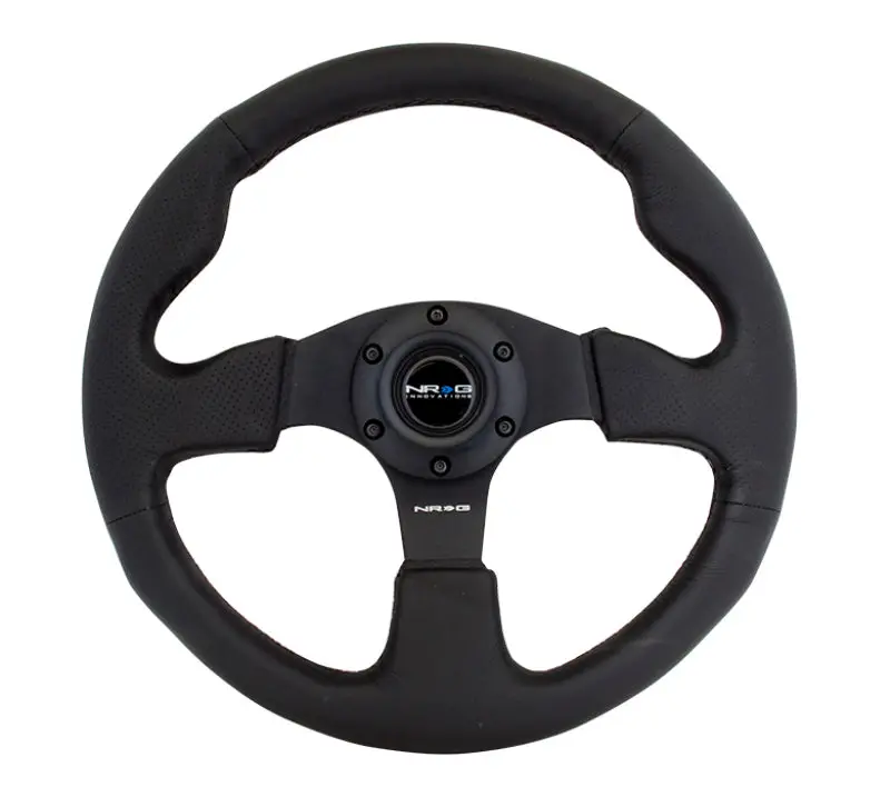 Nrg Reinforced 320Mm Steering Wheel – Black Leather Wrap With Contrasting Black Stitching, Racing-Grade Build 1