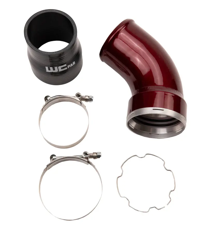 Wehrli 06-10 Gm Lbz/Lmm Duramax Passenger Side Intercooler Outlet Elbow Kit - Wcfab Red 1