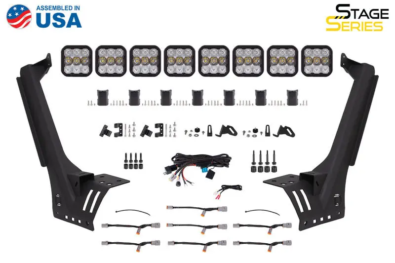 Diode Dynamics Ss5 Pro Crosslink Windshield Light Bar Kit For Jeep Jl – White Combo 2
