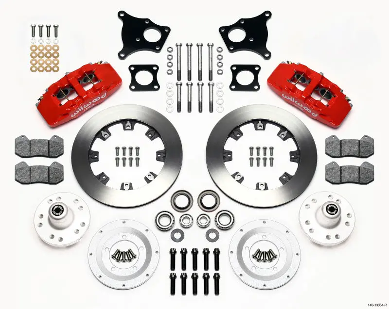 Wilwood Dynapro 6-Piston Front Hub Kit – 12.19" Rotors, Red Finish, Compatible With 1971–1976 Amc Disc Brakes (Excludes Bendix Components) 1