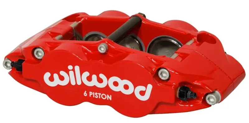 Wilwood Forged Narrow Superlite Left-Hand Caliper With Dust Seal – Fnsl6R-Ds, 1.62"/1.12" Piston Sizes, Compatible With 1.10" Rotor Width, Red Finish 1