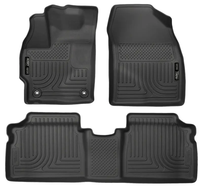 Husky Liners 12 Toyota Prius (Plugin Models Only) Weatherbeater Front & 2Nd Seat Black Floor Liners 1