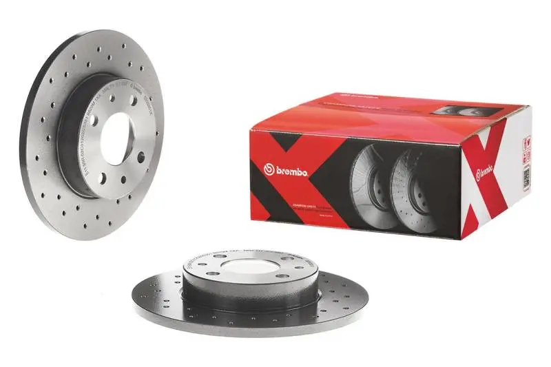 Brembo 06-11 Audi A6/05-08 A6 Quattro Rear Premium Xtra Cross Drilled Uv Coated Rotor 1