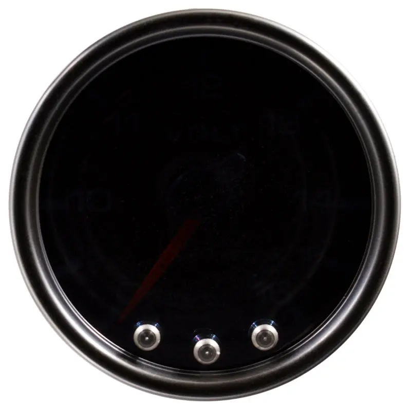 Autometer Spek-Pro 2-1/16" Digital Voltmeter With Peak Hold & Warning – 16V Stepper Motor, Black/Smoke/Black Face 1