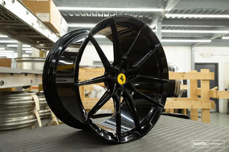 Vossen X Novitec Nf9 Forged Front Wheel — 20X9 Inches, 5X114.3 Pcd, Et35 Offset, Gloss Black, Fits Ferrari 488/F8 1
