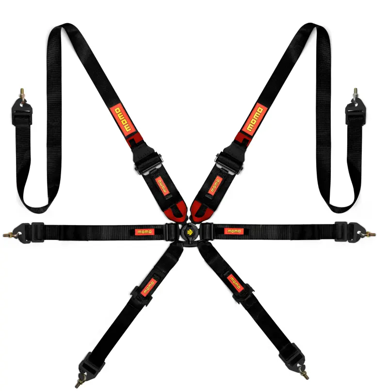 Momo Camlock 6-Point Racing Harness Clip-In Restraint – Black 1
