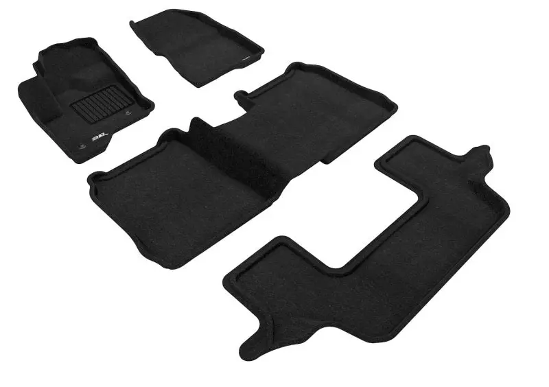 3D Maxpider 09-19 Ford Flex W/O Center Console Elegant 1St 2Nd 3Rd (2 Eyelets) - Set (Black) 1