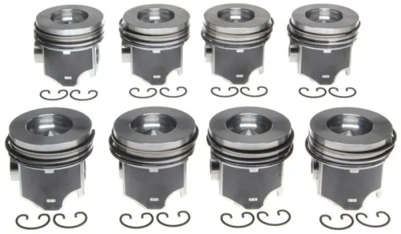 Mahle Oe Forged Piston Set For 6.0L Diesel V8 (Part #144060-030) – Includes Piston Rings & Pins – 8-Piece Kit 1