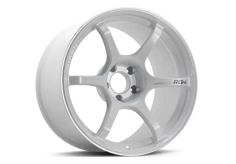 Advan Rg-4 18X7.5 +47 5-114.3 Racing White Metallic & Ring Wheel 1