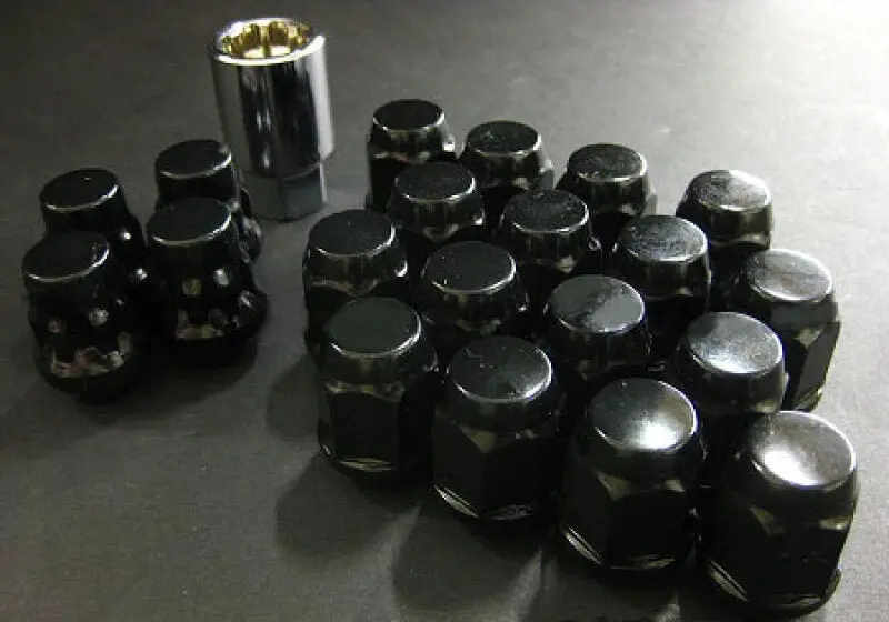 Project Kics 16 Lug Nut & Lock Kit – Black Bulge Acorn Style, M12X1.50 Thread 1