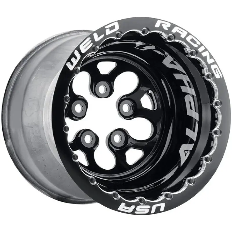 Weld Alpha-1 Black Double Beadlock Off-Road Wheel – 15X14", 5X4.75", 1" Backspace 1