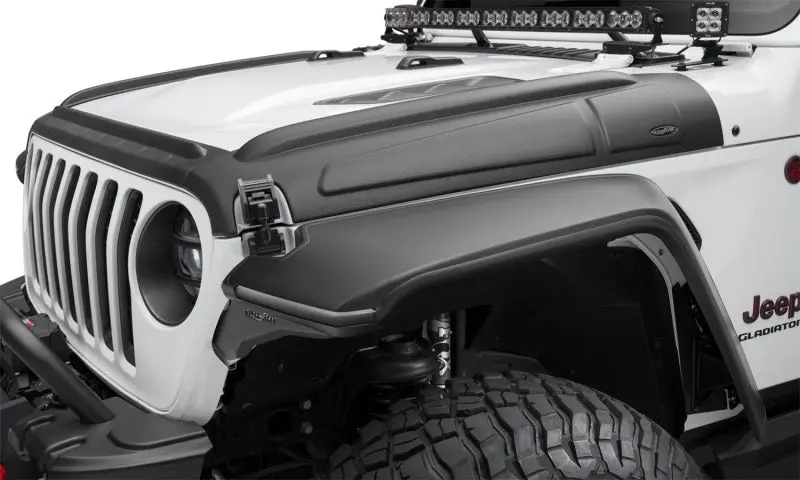 Bushwacker Trail Armor Hood Protection Kit – 3-Piece, Textured Black, For 2018–2022 Jeep Wrangler & 2020–2022 Gladiator 1