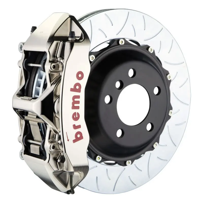 Brembo Front Big Brake Kit For 2004–2005 Vw R32 (Mk4): 6-Piston Calipers, 355X32Mm Two-Piece Slotted Rotors, Nickel Plated 1